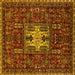 Square Oriental Yellow Industrial Rug, urb2393yw