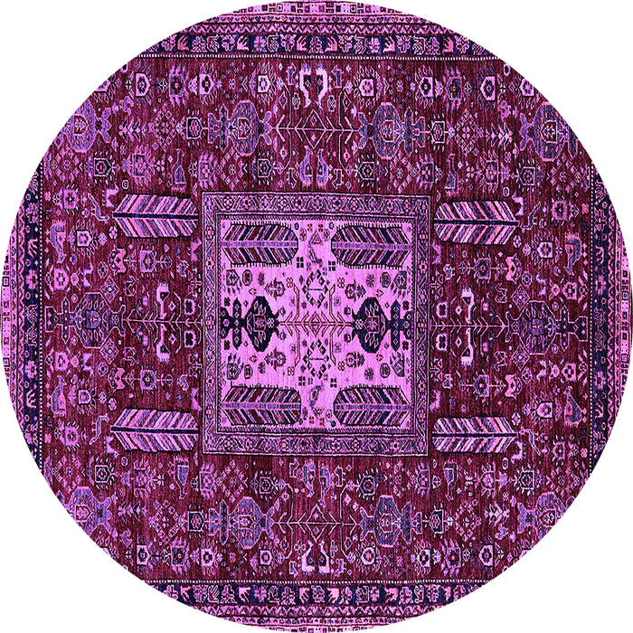 Round Oriental Purple Industrial Rug, urb2393pur