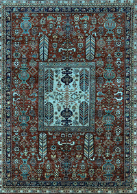 Oriental Light Blue Industrial Rug, urb2393lblu