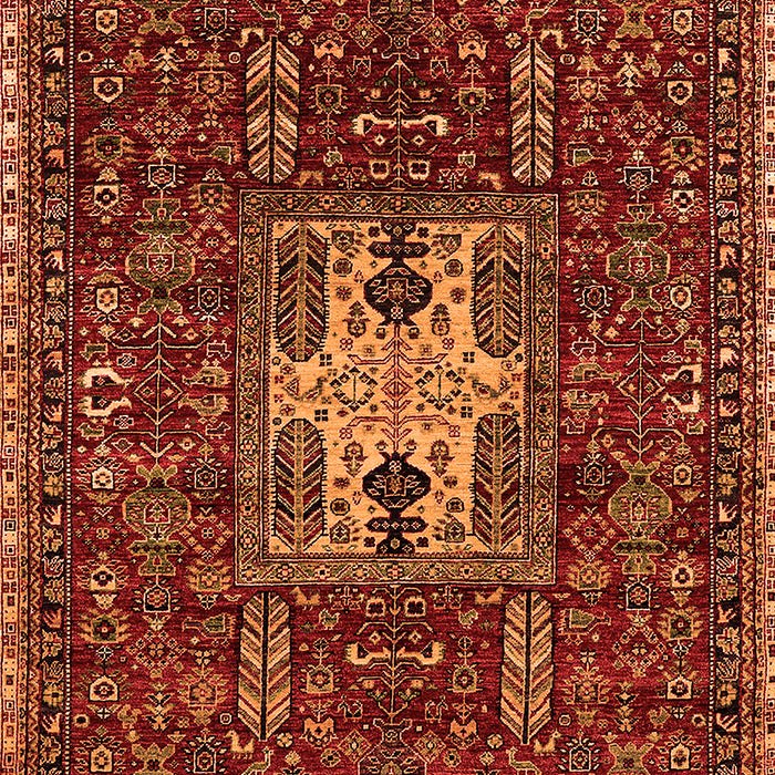 Machine Washable Oriental Orange Industrial Area Rugs, wshurb2393org