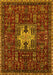 Machine Washable Oriental Yellow Industrial Rug, wshurb2393yw