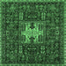 Square Oriental Emerald Green Industrial Rug, urb2393emgrn