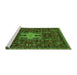 Sideview of Machine Washable Oriental Green Industrial Area Rugs, wshurb2393grn