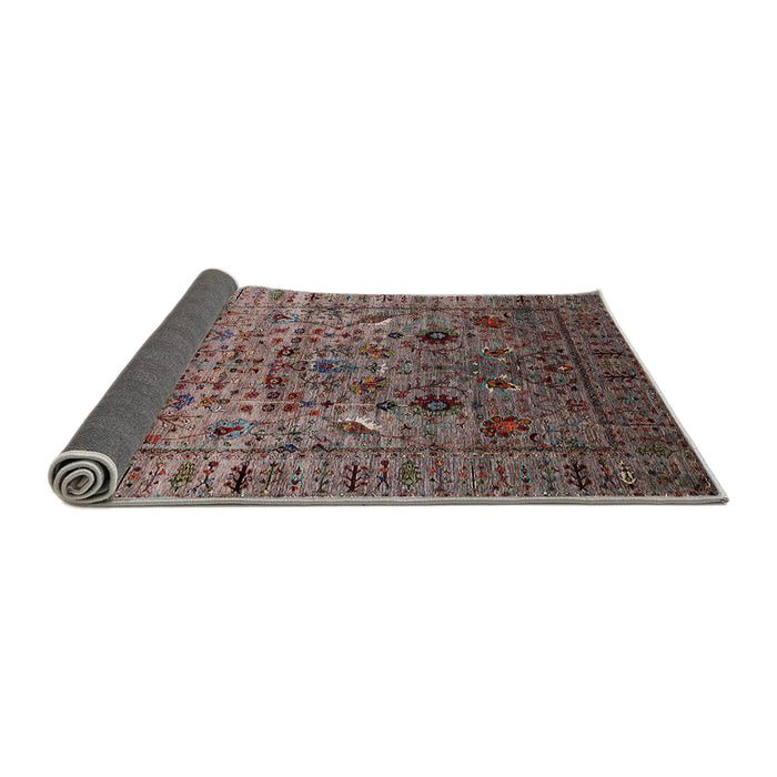 Sideview of Mid-Century Modern Reddish Brown Oriental Rug, urb2394