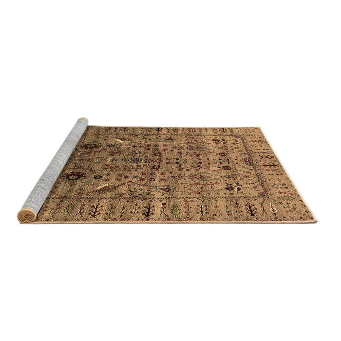 Sideview of Machine Washable Oriental Brown Industrial Rug, wshurb2394brn