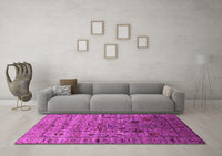 Machine Washable Oriental Pink Industrial Rug, wshurb2394pnk