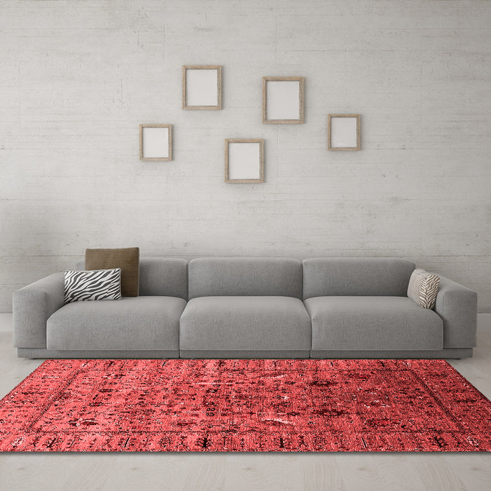 Industrial Red Washable Rugs