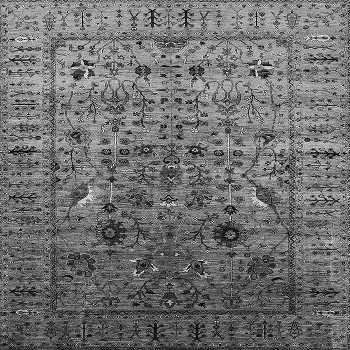 Square Machine Washable Oriental Gray Industrial Rug, wshurb2394gry