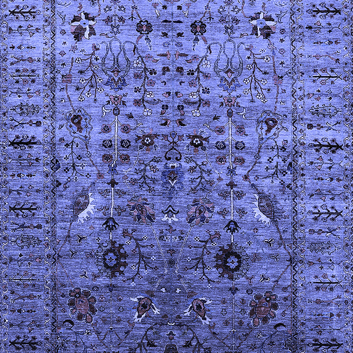 Machine Washable Oriental Blue Industrial Rug, wshurb2394blu