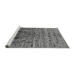 Sideview of Machine Washable Oriental Gray Industrial Rug, wshurb2394gry