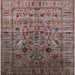 Square Mid-Century Modern Reddish Brown Oriental Rug, urb2394