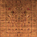 Square Oriental Orange Industrial Rug, urb2394org