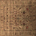 Square Oriental Brown Industrial Rug, urb2394brn