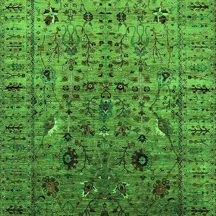 Machine Washable Oriental Green Industrial Area Rugs, wshurb2394grn