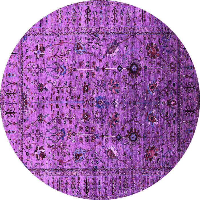 Round Machine Washable Oriental Purple Industrial Area Rugs, wshurb2394pur