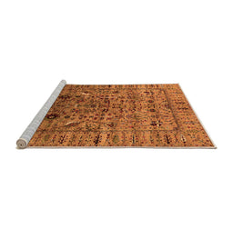 Sideview of Machine Washable Oriental Orange Industrial Area Rugs, wshurb2394org