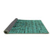 Sideview of Oriental Turquoise Industrial Rug, urb2394turq