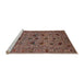 Sideview of Machine Washable Industrial Modern Red Brown Rug, wshurb2395