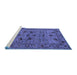 Sideview of Machine Washable Oriental Blue Industrial Rug, wshurb2395blu