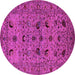 Round Oriental Pink Industrial Rug, urb2395pnk