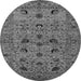 Round Oriental Gray Industrial Rug, urb2395gry