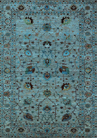 Oriental Light Blue Industrial Rug, urb2395lblu