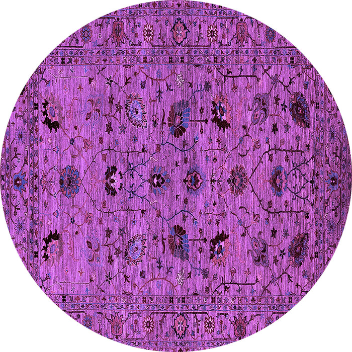 Round Oriental Purple Industrial Rug, urb2395pur