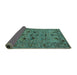 Sideview of Oriental Turquoise Industrial Rug, urb2395turq