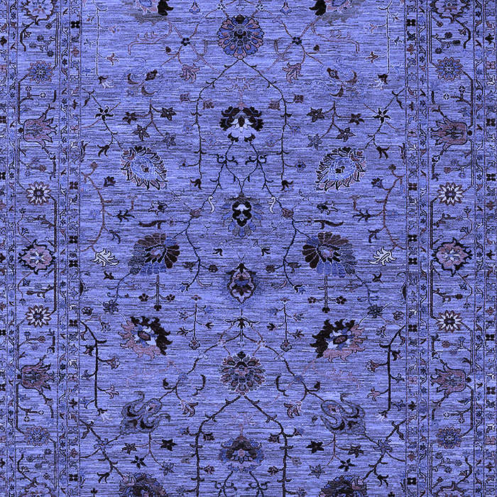 Machine Washable Oriental Blue Industrial Rug, wshurb2395blu