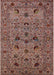 Mid-Century Modern Red Brown Oriental Rug, urb2395