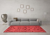 Machine Washable Oriental Red Industrial Rug, wshurb2395red