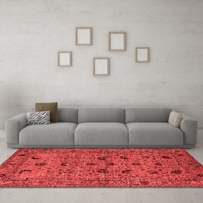 Industrial Red Washable Rugs
