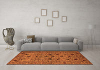 Machine Washable Oriental Orange Industrial Rug, wshurb2395org