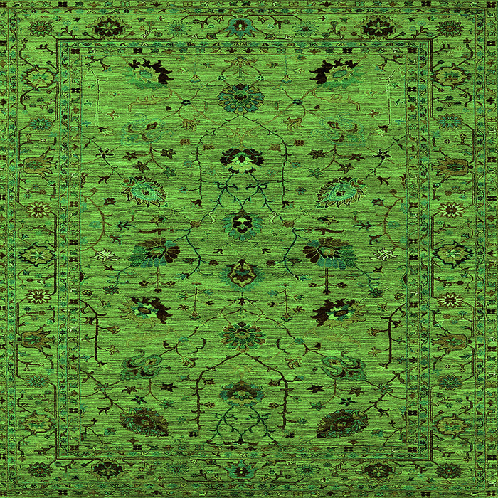 Square Oriental Green Industrial Rug, urb2395grn