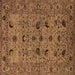 Square Oriental Brown Industrial Rug, urb2395brn