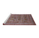 Sideview of Machine Washable Industrial Modern Chestnut Brown Rug, wshurb2396