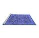 Sideview of Machine Washable Oriental Blue Industrial Rug, wshurb2396blu