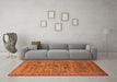 Machine Washable Oriental Orange Industrial Area Rugs in a Living Room, wshurb2396org