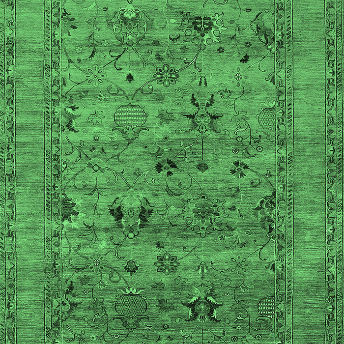 Machine Washable Oriental Emerald Green Industrial Area Rugs, wshurb2396emgrn