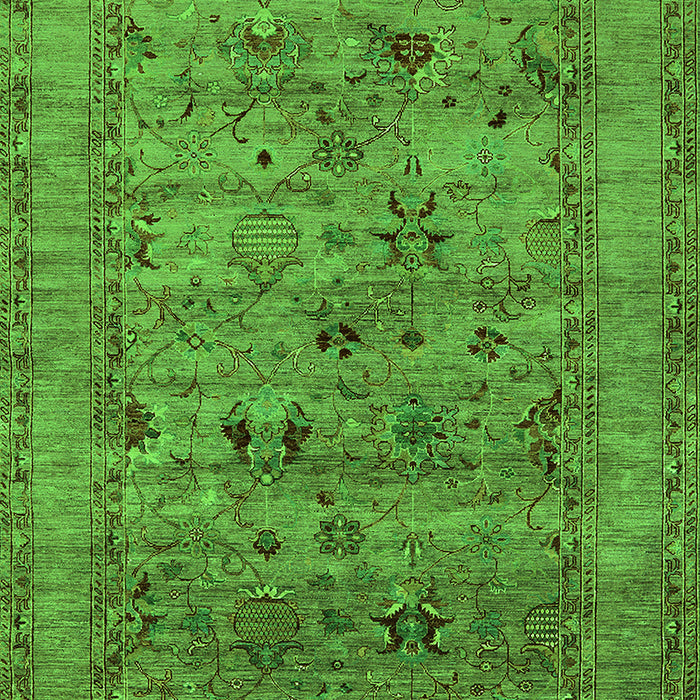 Machine Washable Oriental Green Industrial Area Rugs, wshurb2396grn