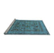 Sideview of Machine Washable Oriental Light Blue Industrial Rug, wshurb2396lblu