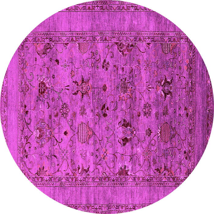 Round Oriental Pink Industrial Rug, urb2396pnk