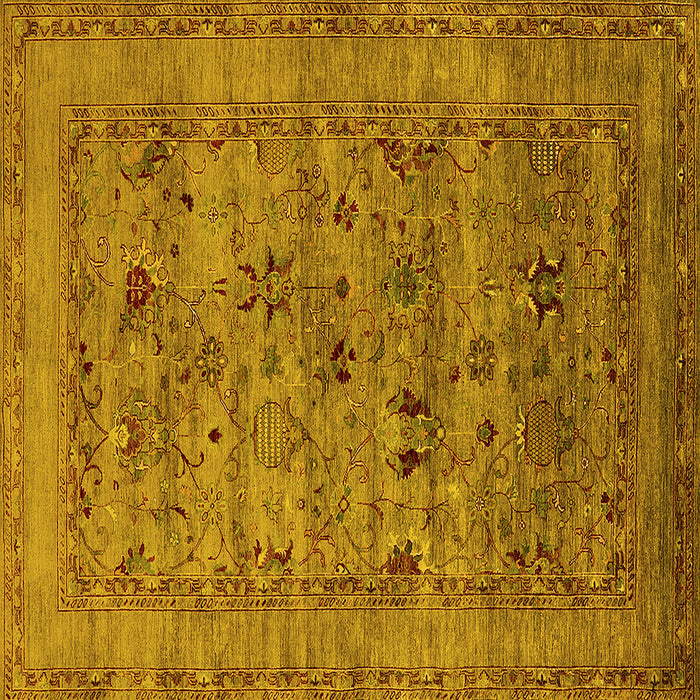 Square Oriental Yellow Industrial Rug, urb2396yw