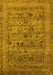 Machine Washable Oriental Yellow Industrial Rug, wshurb2396yw