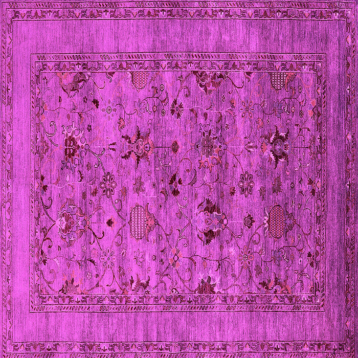 Square Machine Washable Oriental Pink Industrial Rug, wshurb2396pnk