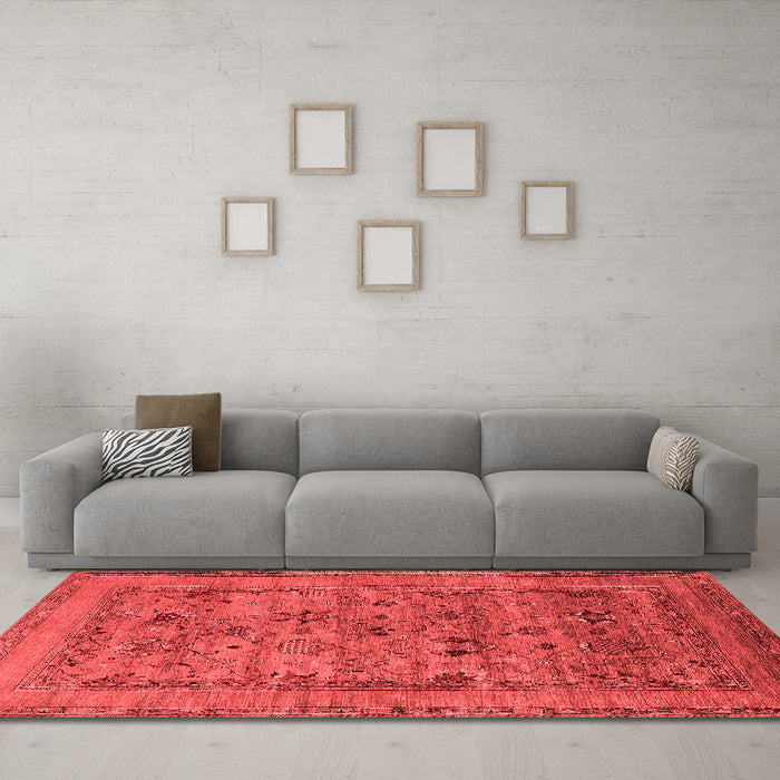 Industrial Red Washable Rugs