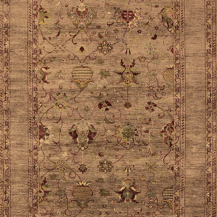 Machine Washable Oriental Brown Industrial Rug, wshurb2396brn