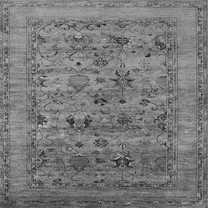 Square Machine Washable Oriental Gray Industrial Rug, wshurb2396gry