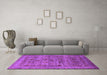 Machine Washable Oriental Purple Industrial Area Rugs in a Living Room, wshurb2396pur