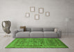 Machine Washable Oriental Green Industrial Area Rugs in a Living Room,, wshurb2396grn